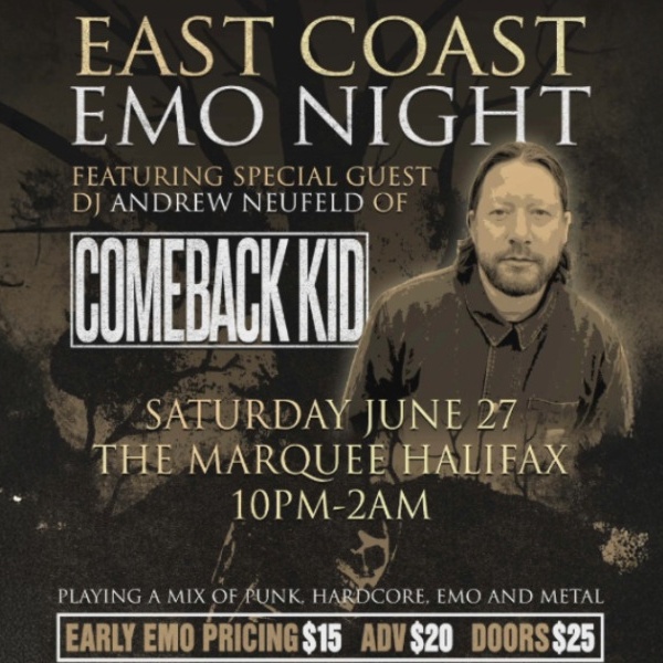EAST COAST EMO NIGHT: DJ ANDREW NEUFELD OF COMEBACK KID