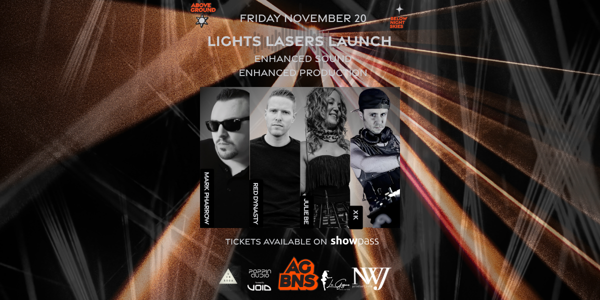 AGBNS presents: Lights Lasers Launch — official event artwork