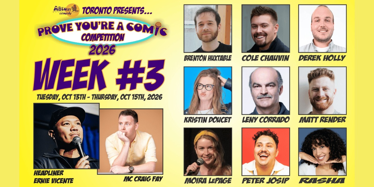 Prove You're a Comic Competition Week #3 with Ernie Vicente and MC Craig Fay