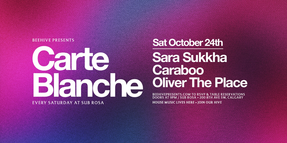 CARTE BLANCHE SATURDAYS • 10.24.26