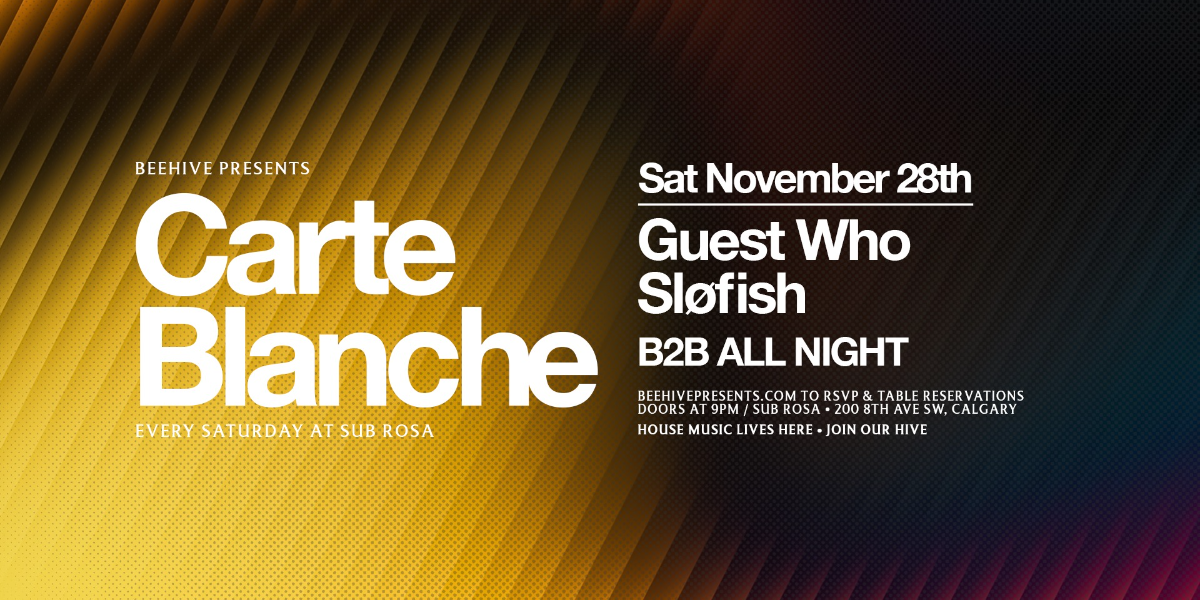 CARTE BLANCHE SATURDAYS • NOV 28 — official event artwork