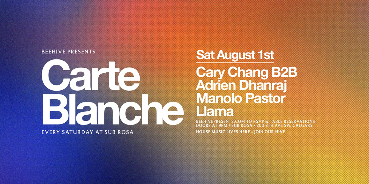 Carte Blanche August 1 Sub Rosa event artwork from Showpass