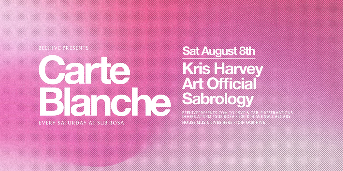 Carte Blanche August 8 Sub Rosa event artwork from Showpass