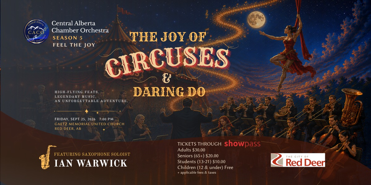 THE JOY OF CIRCUSES & DARING DO (Red Deer, AB) event artwork from Showpass