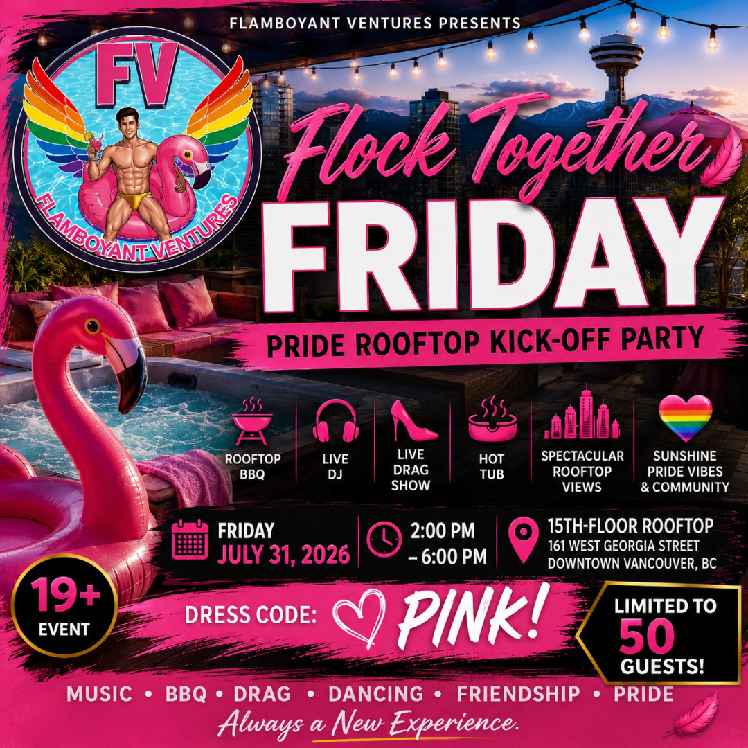🌸 Flock Together Friday – Pride Rooftop Kick-Off Party