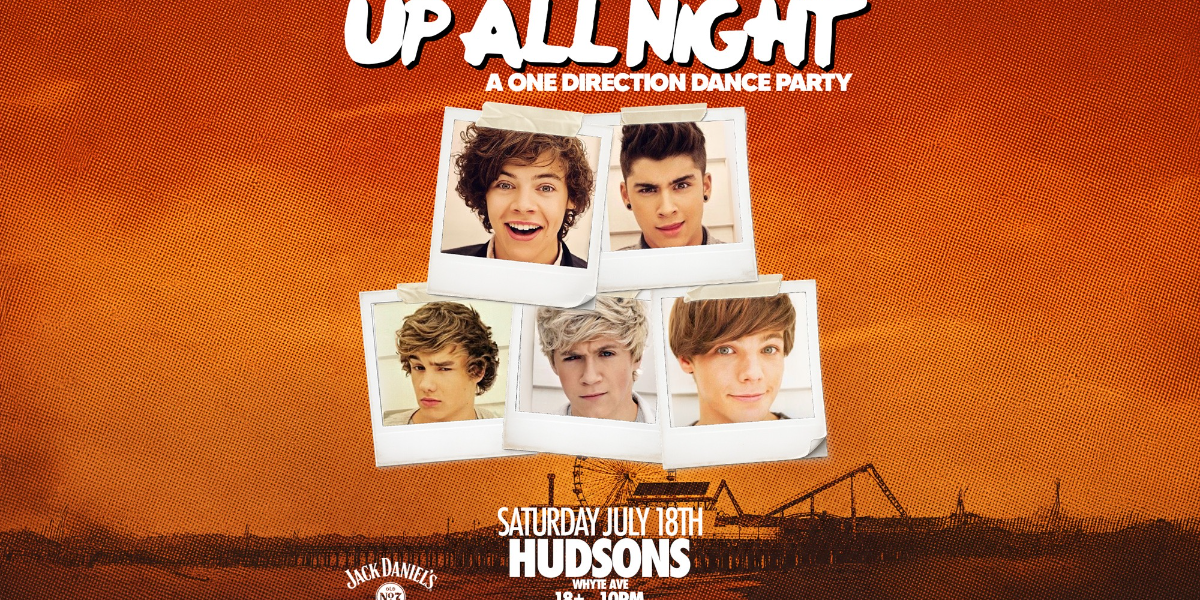 One Direction Night at Hudsons Whyte event artwork from Showpass