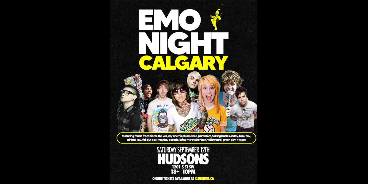 EMO NIGHT @ HUDSONS CALGARY event artwork from Showpass