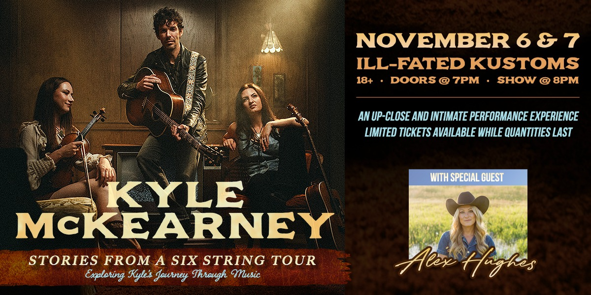 Kyle McKearney: Stories from a six string tour event artwork from Showpass
