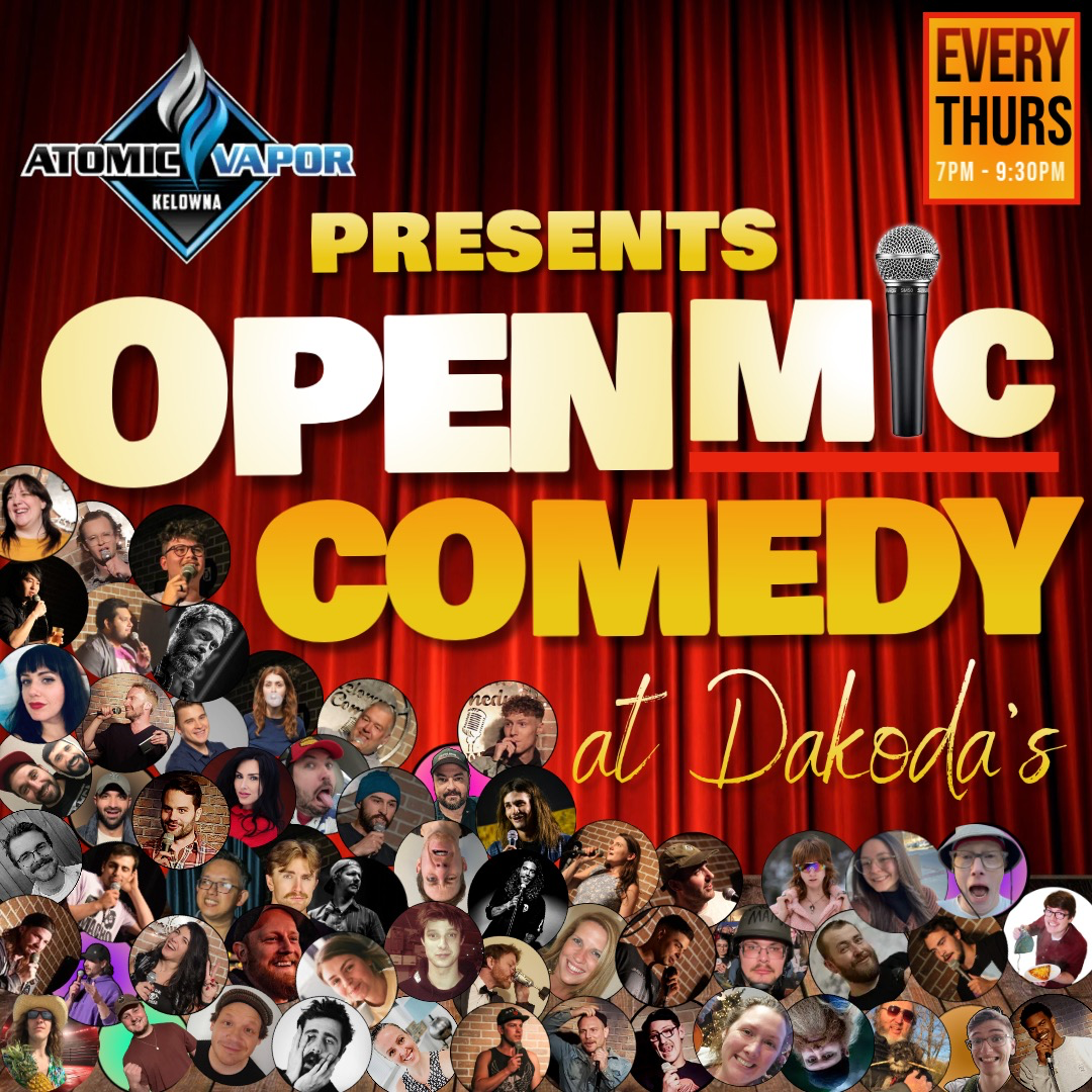 Atomic Vapor presents Open Mic Comedy for the Central Okanagan Food Bank