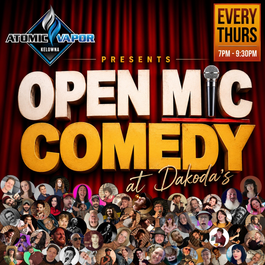 Atomic Vapor presents Open Mic Comedy for the Central Okanagan Food Bank