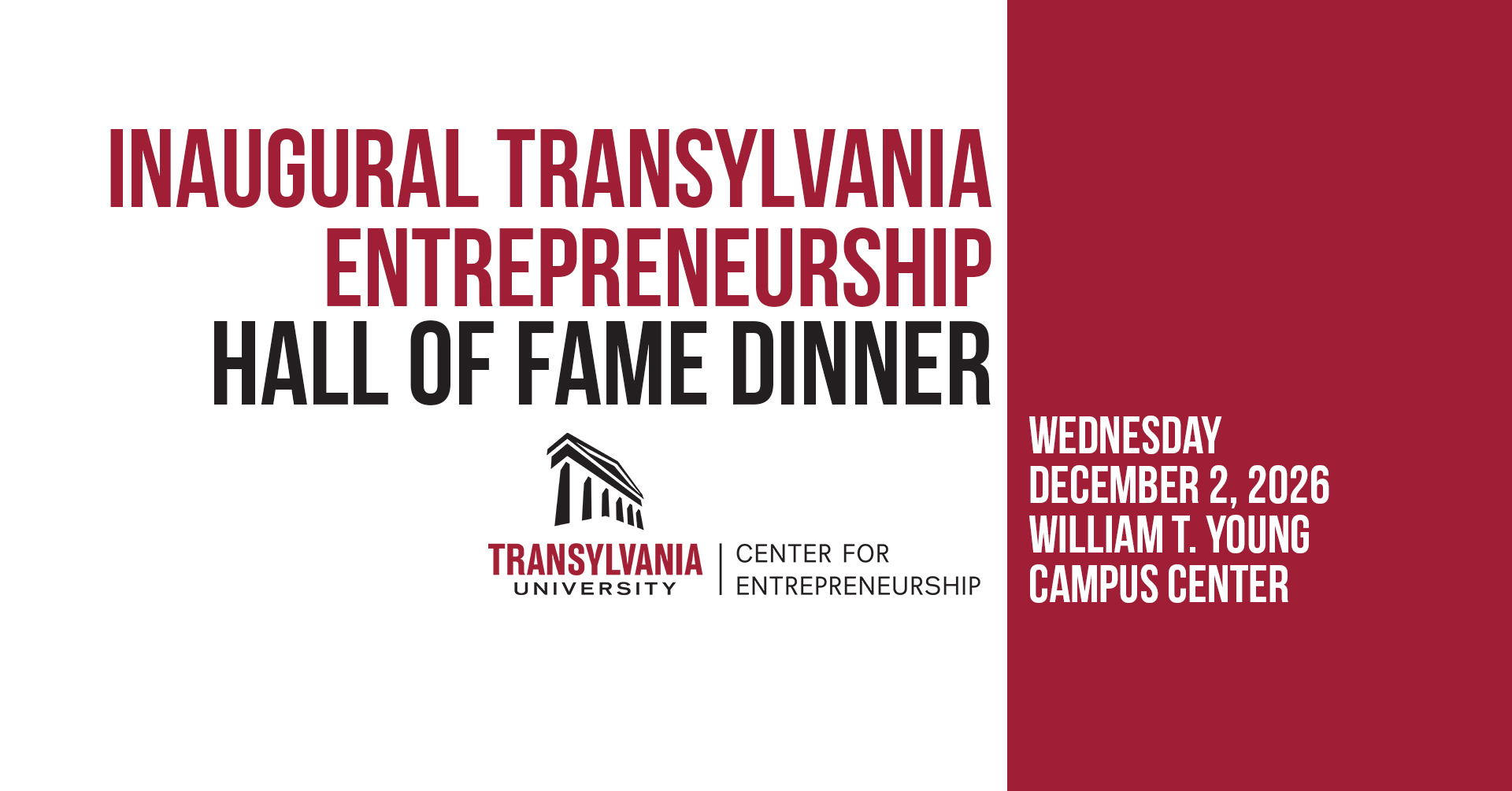 Transylvania Entrepreneurship Hall of Fame Dinner