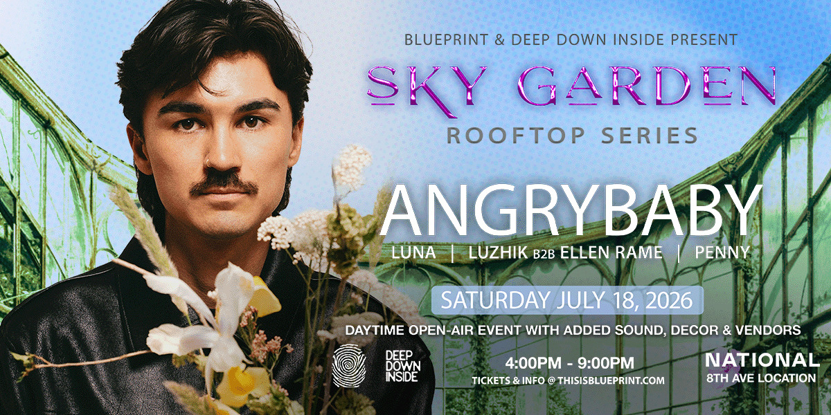 Sky Garden Rooftop Series with Angrybaby event artwork from Showpass
