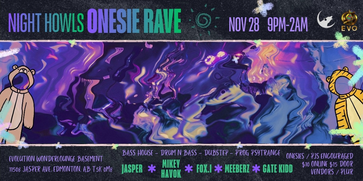 Night Howls Onesie Rave official event artwork