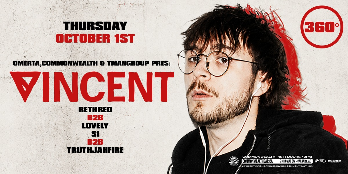 OMERTA, COMMONWEALTH & TMANGROUP PRESENTS: VINCENT event artwork from Showpass