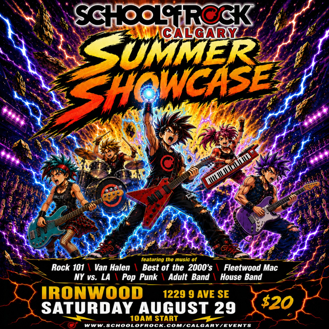 School of Rock Calgary 2026 Summer Showcase event artwork from Showpass