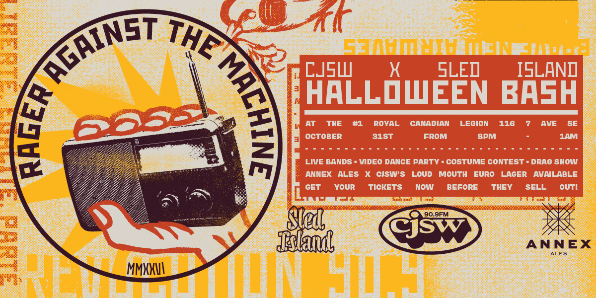 Rager Against the Machine: A CJSW x Sled Island Halloween Bash — official event artwork