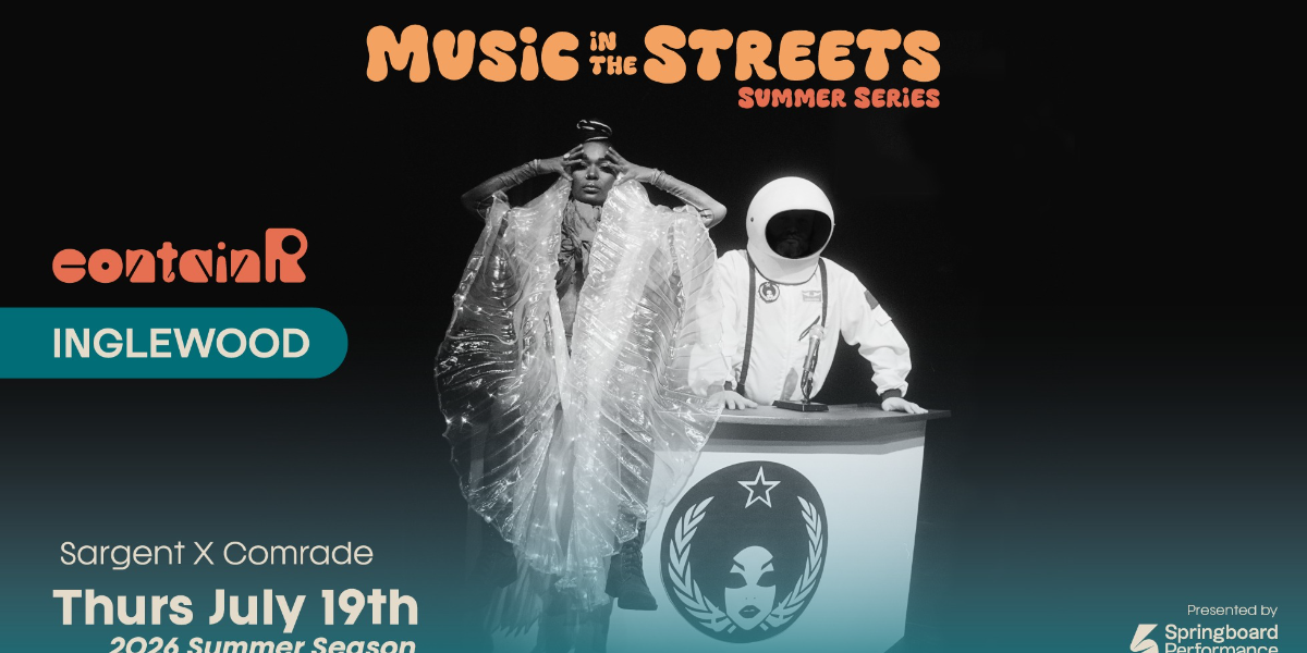 Music in the Streets Sargeant x Comrade event artwork from Showpass