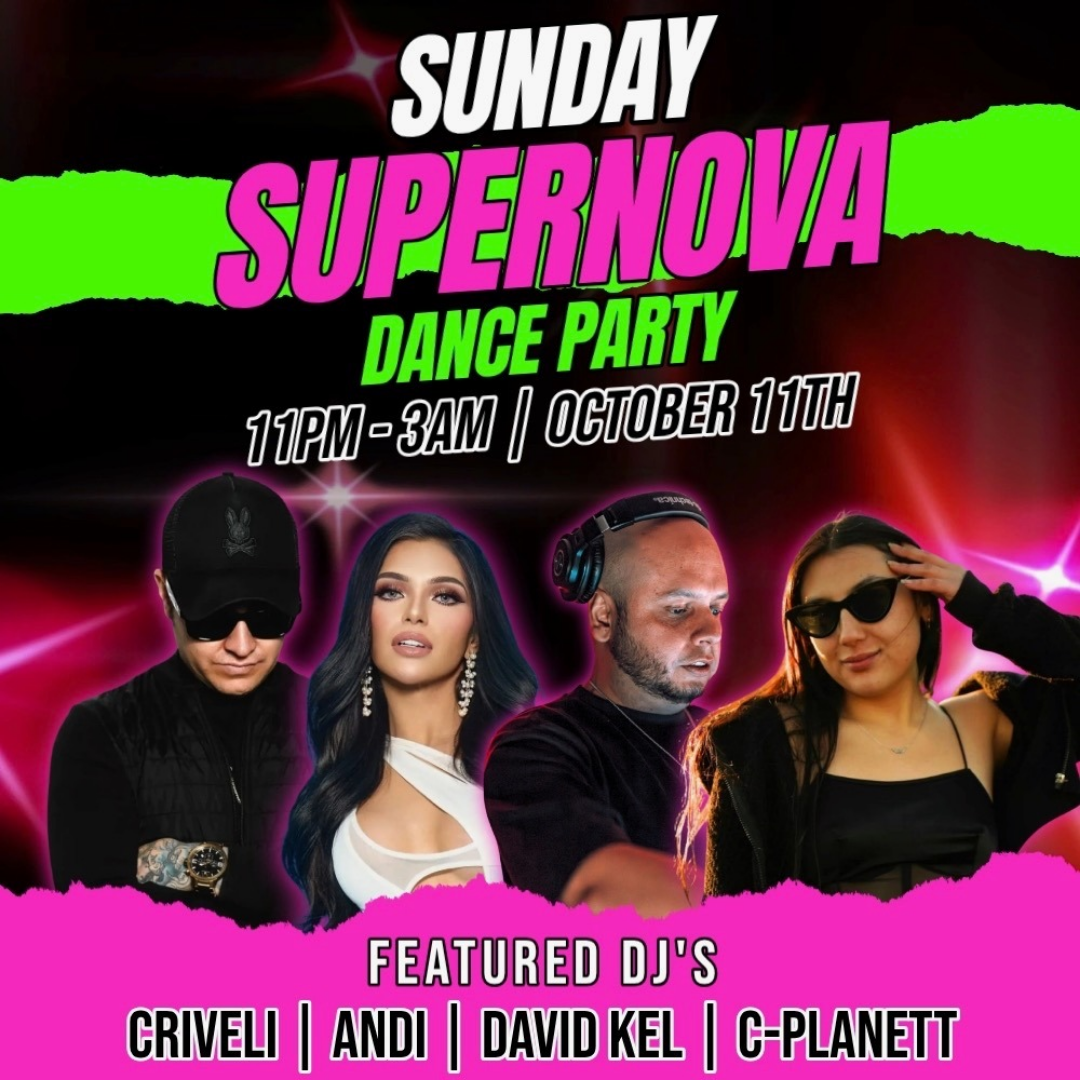Sunday SUPERNOVA Thanksgiving Long Weekend Show & Dance Party