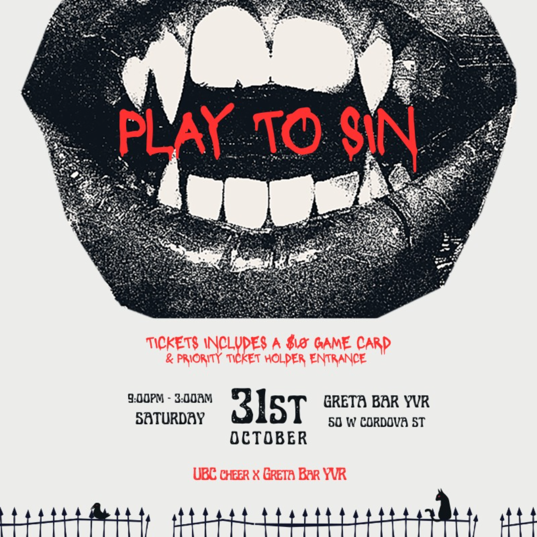 Cheering Arcade Play to Sin - 50 West Cordova Street - Vancouver - Oct 31, 2026 · Showpass