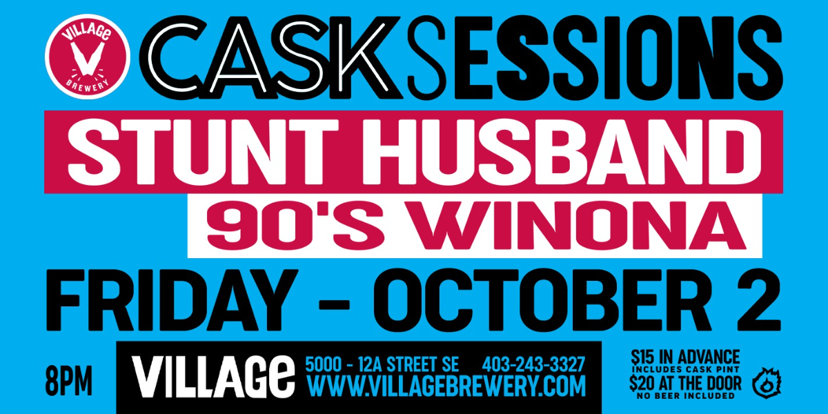 Stunt Husband and 90's Winona Village Brewery Cask Sessions event artwork from Showpass