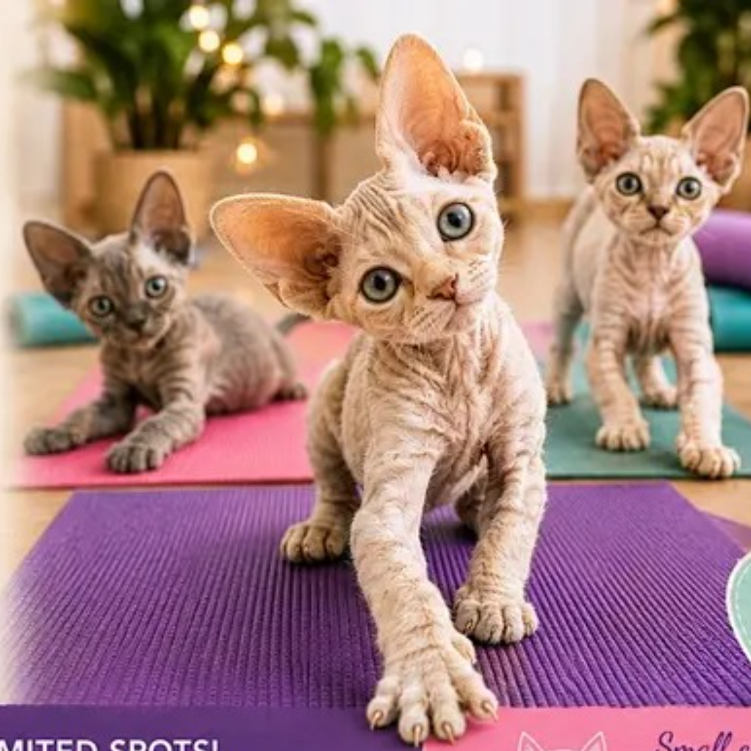 Devon Rex Kitten Yoga in Vaughan