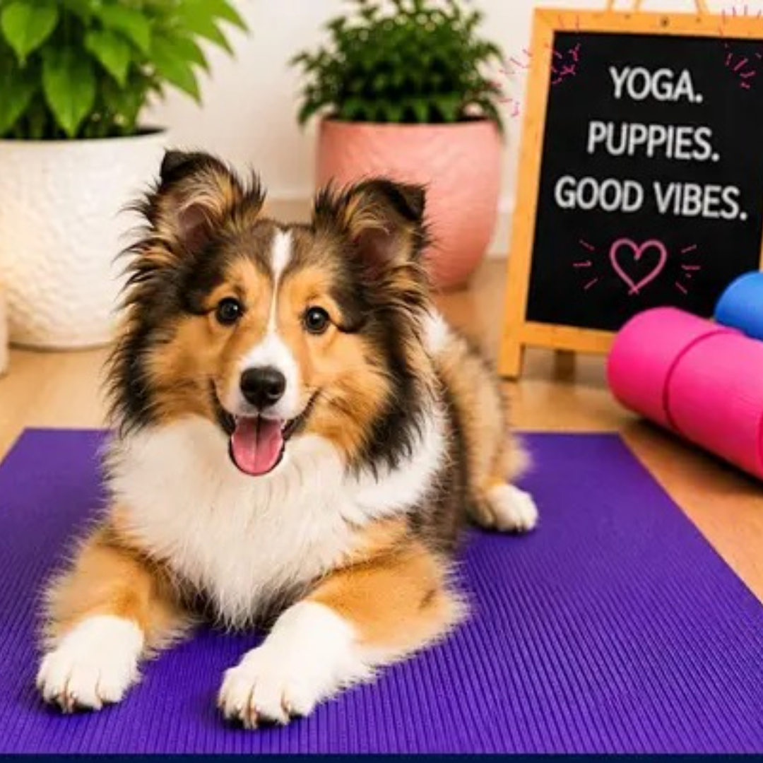 Sheltie Puppy Yoga in Markham