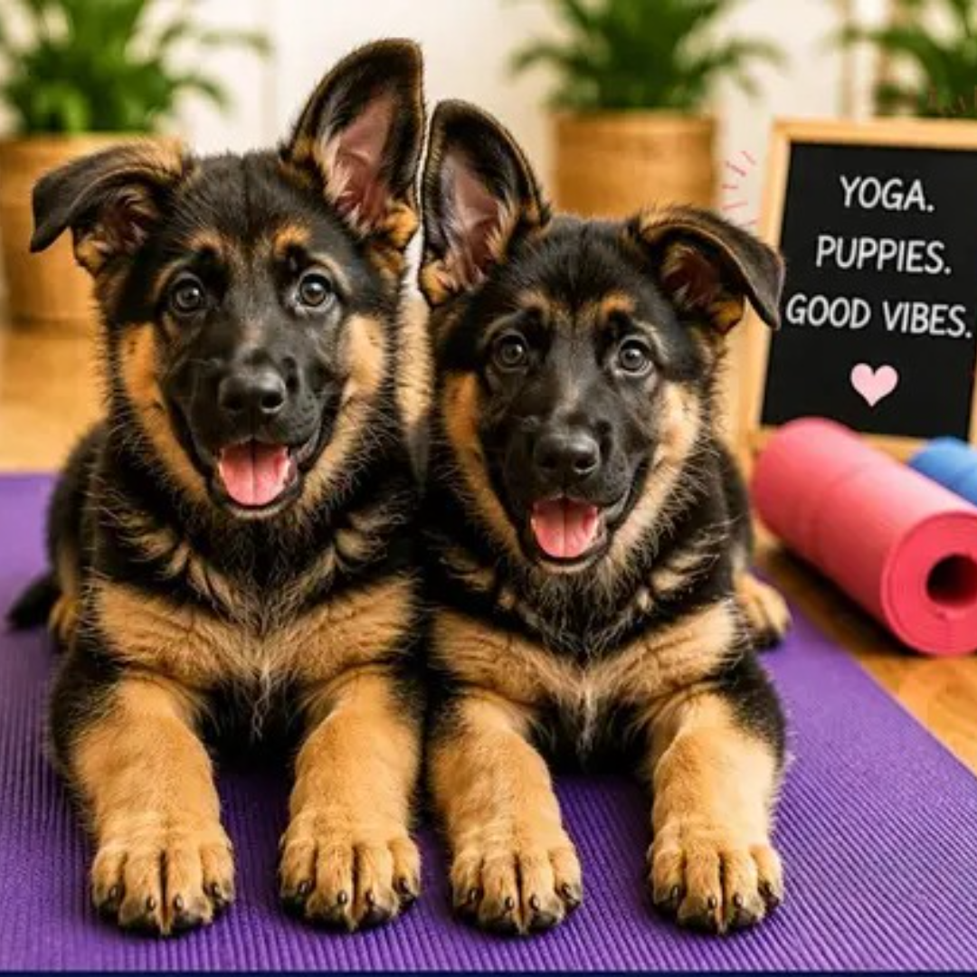German Shepherd Puppy Yoga in Markham