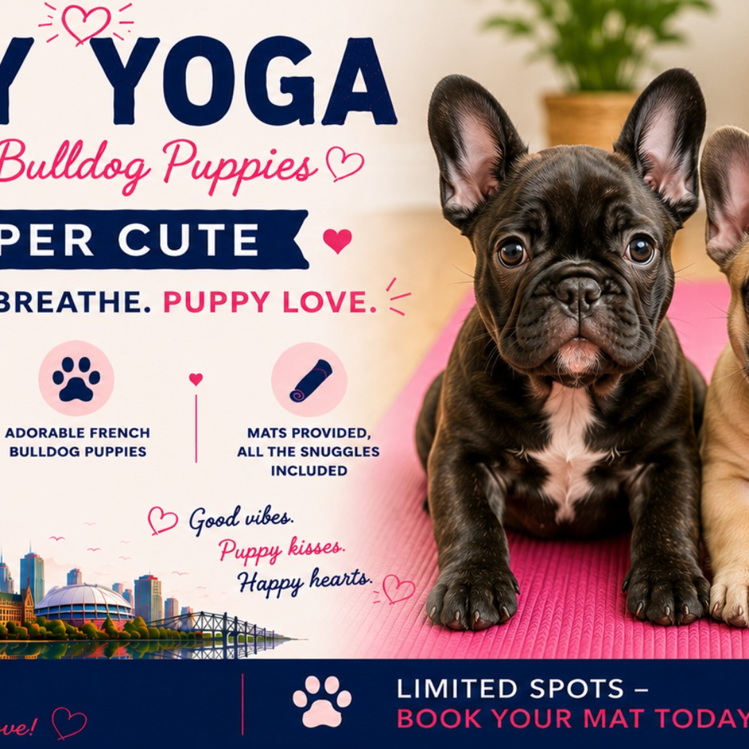 French Bulldog Puppy Yoga in Markham
